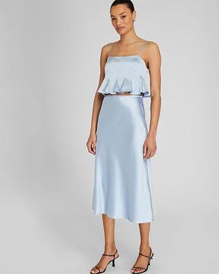 Silk Charmeuse Midi Skirt