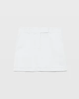 Trouser Style Linen-Blend Mini Skirt
