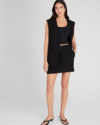 Trouser Style Suiting Mini Skirt