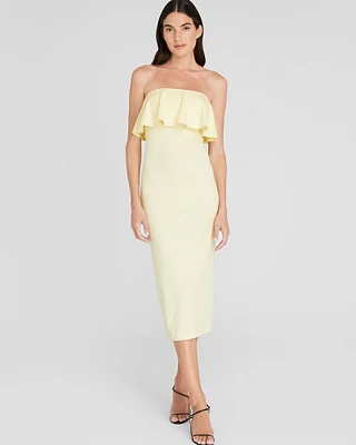 Flounce Overlay Midi Dress