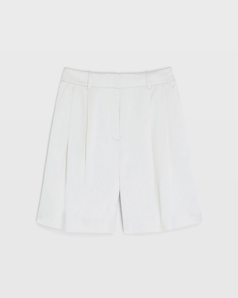 Silk Charmeuse Pleated Short