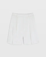 Silk Charmeuse Pleated Short