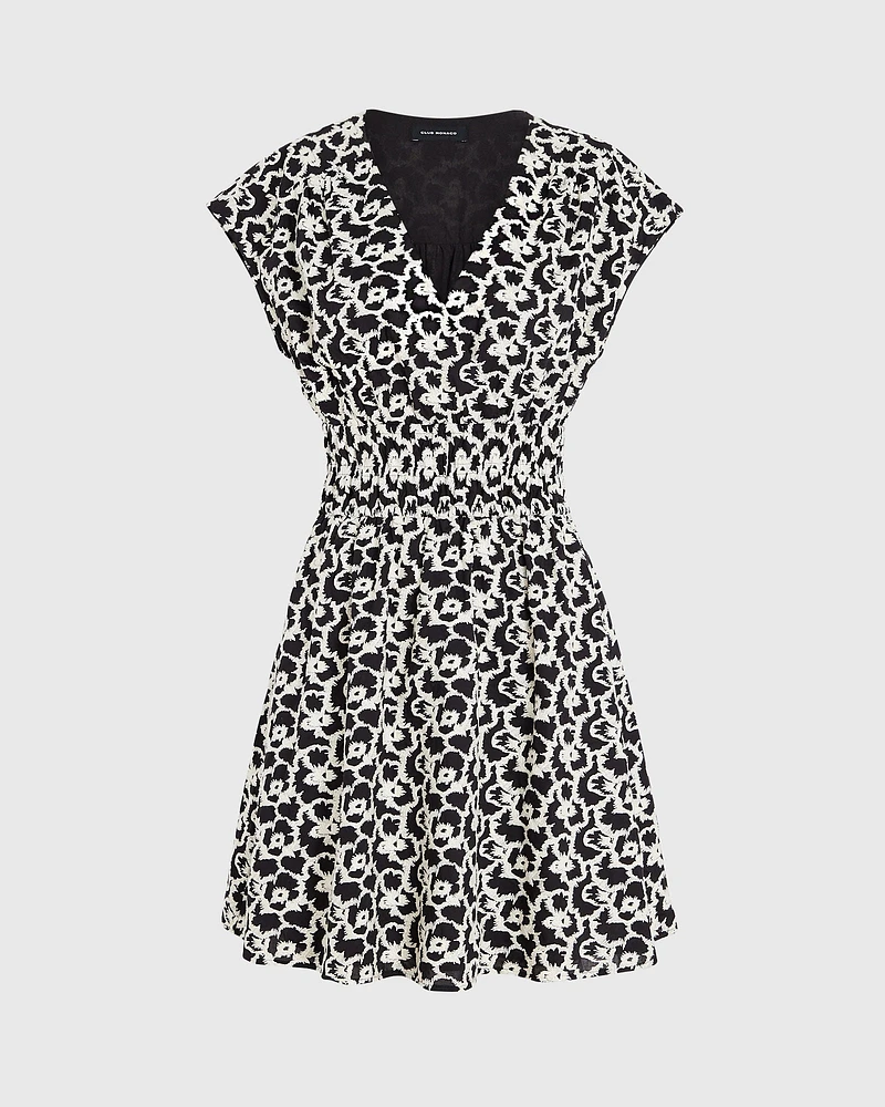 Smocked Waist Mini Dress