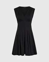 Waisted Pleat Mini Dress