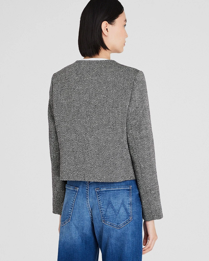 Collarless Tweed Jacket