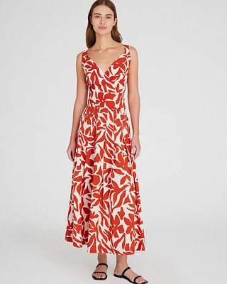 Printed Midi Box Pleat Skirt