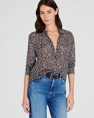 Sheer Leopard Print Shirt
