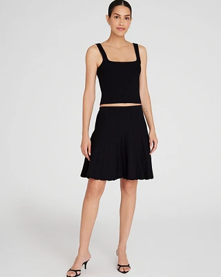 Pleated Mini Knit Skirt