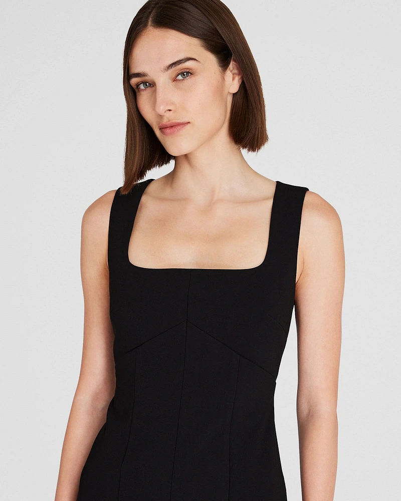Fitted Crepe Midi Dress