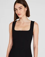 Fitted Crepe Midi Dress