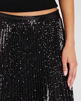 Sequin Pleated Midi Skirt