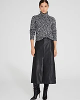 Wool-Blend Marled Turtleneck Sweater