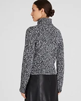 Wool-Blend Marled Turtleneck Sweater