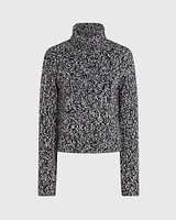 Wool-Blend Marled Turtleneck Sweater
