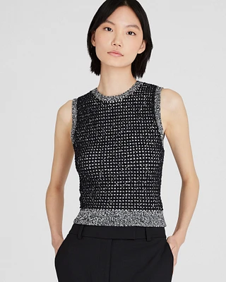 Tweed Sleeveless Shell Top