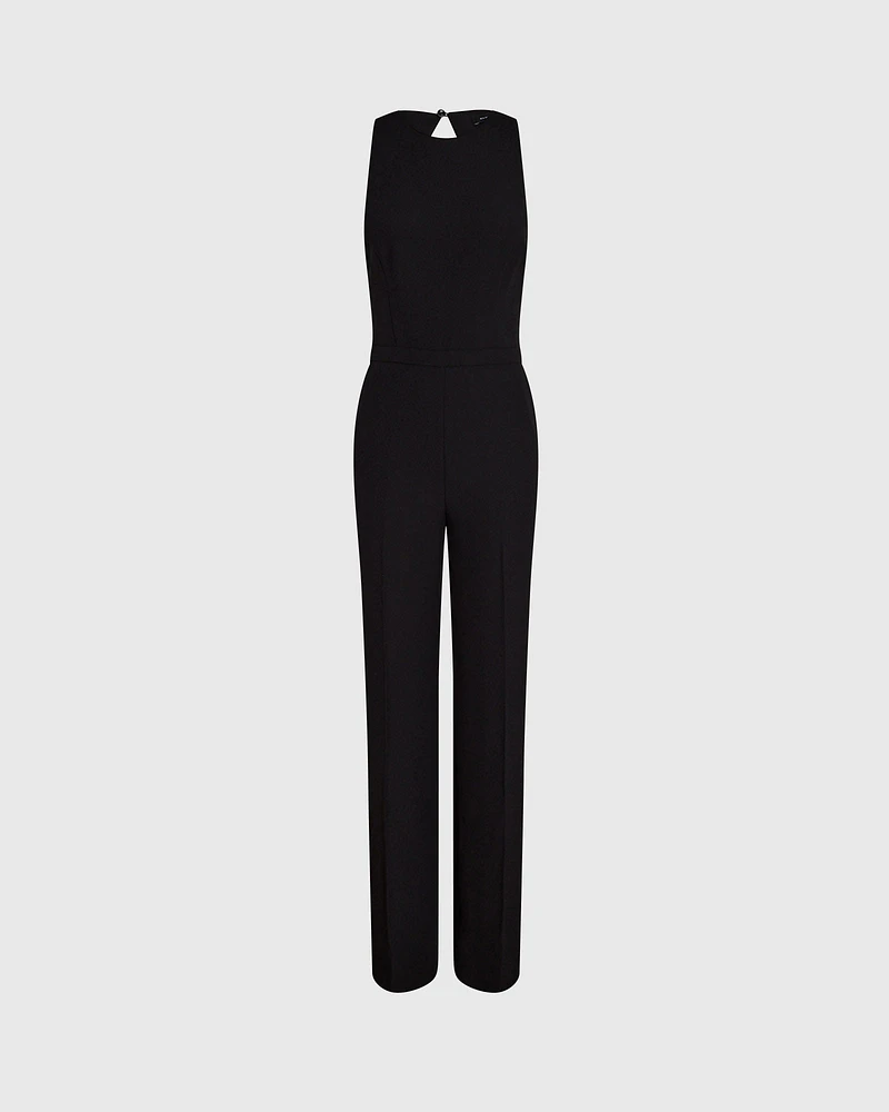 Crepe Open-Back Jumpsuit