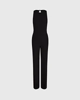 Crepe Open-Back Jumpsuit