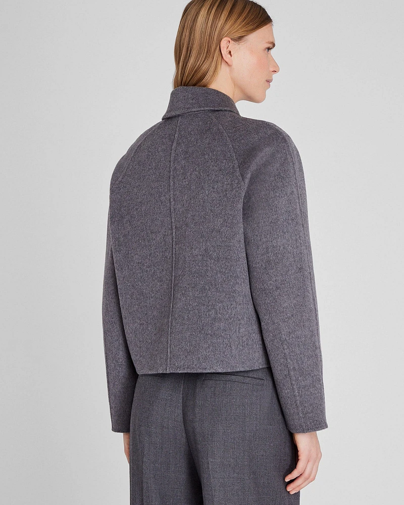 Cropped Double-Faced Wool Blend Jacket