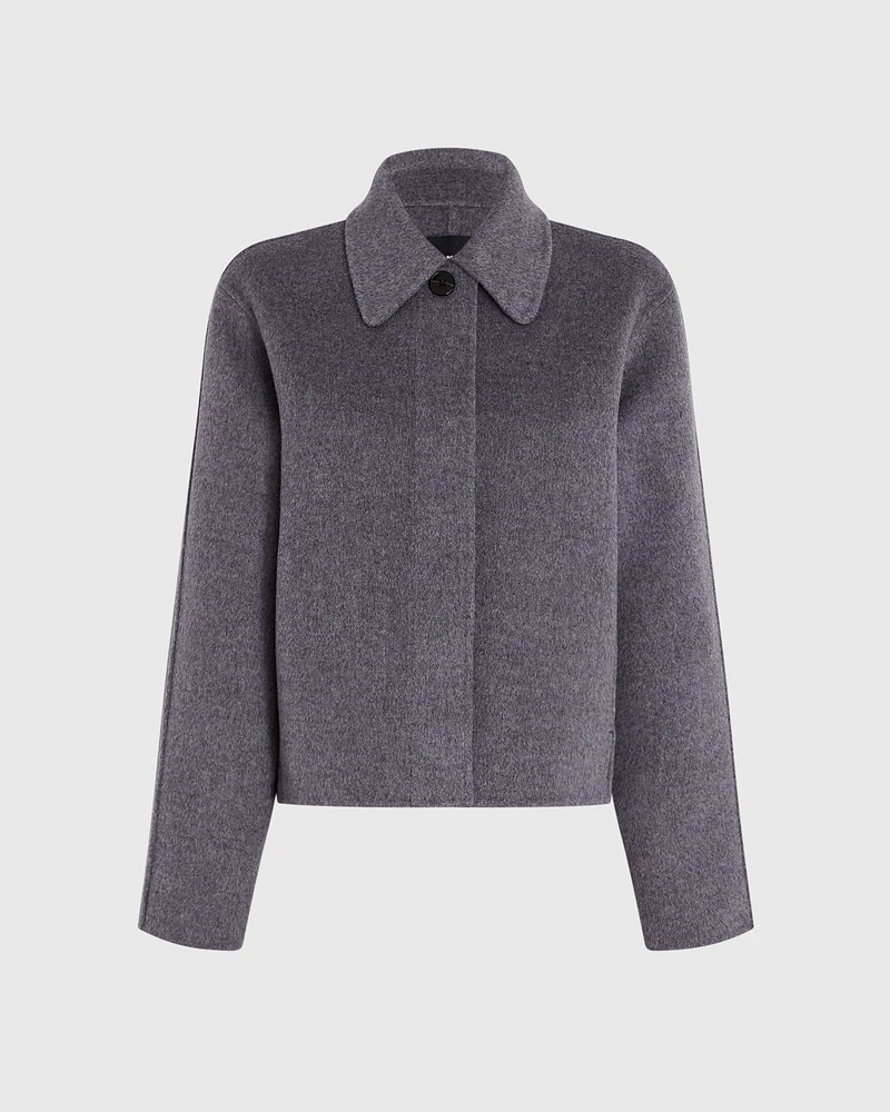 Cropped Double-Faced Wool Blend Jacket