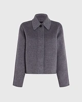 Cropped Double-Faced Wool Blend Jacket