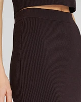 Textured Ribbed Fitted Maxi Skirt