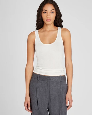 Ribbed Cotton Scoop Tank