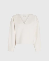 Double-Faced Wool Blend Sweater Top