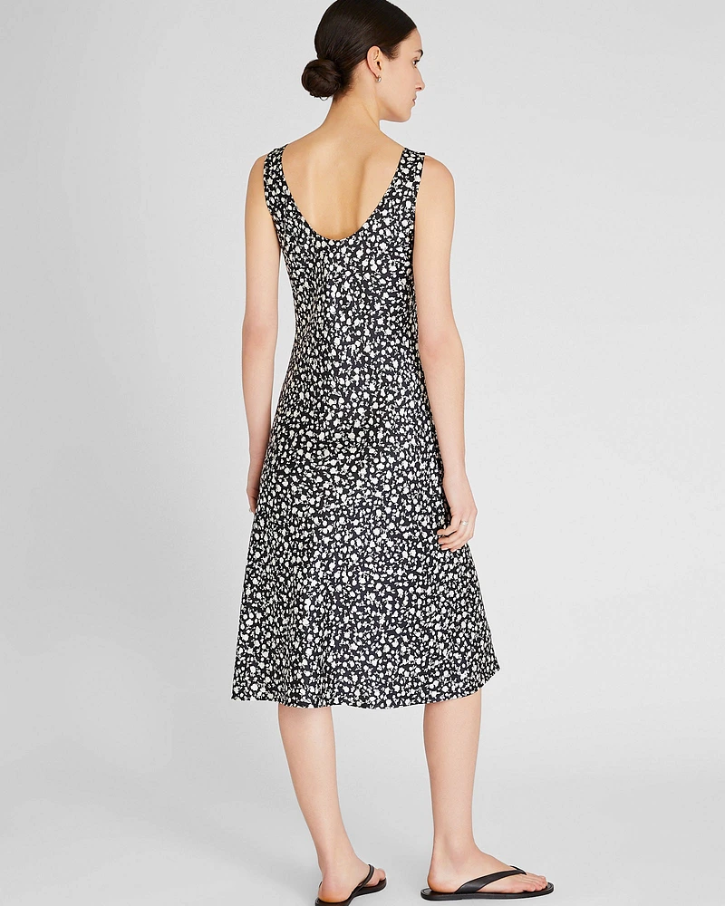 Printed Scoop Neck Midi Slip Dress