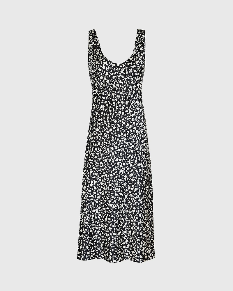 Printed Scoop Neck Midi Slip Dress