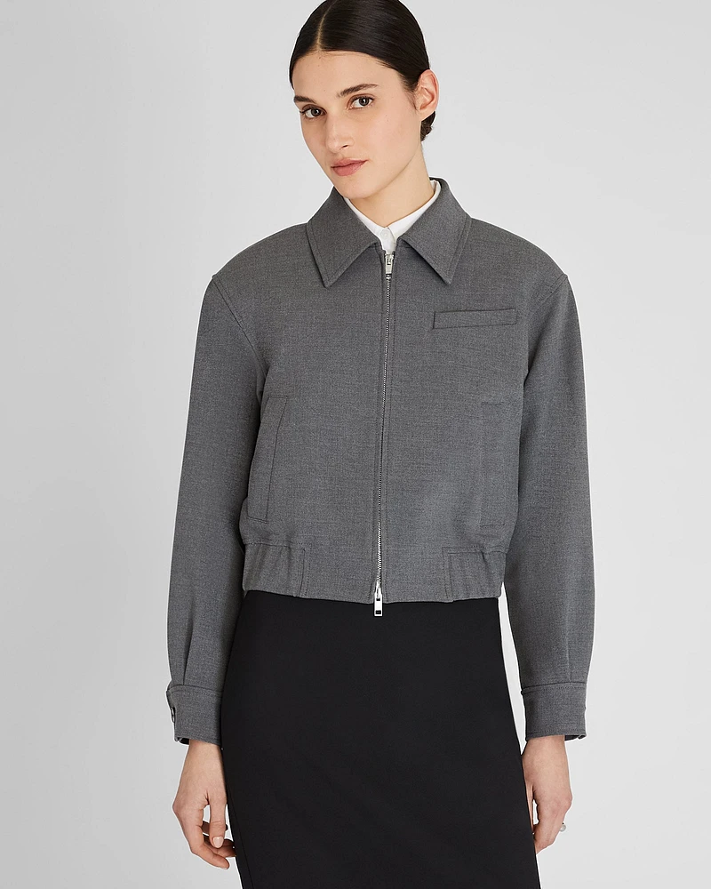 Zip-Front Blouson Jacket