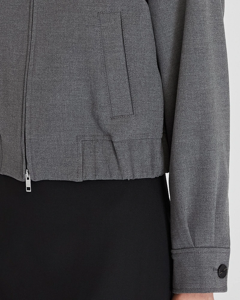 Zip-Front Blouson Jacket