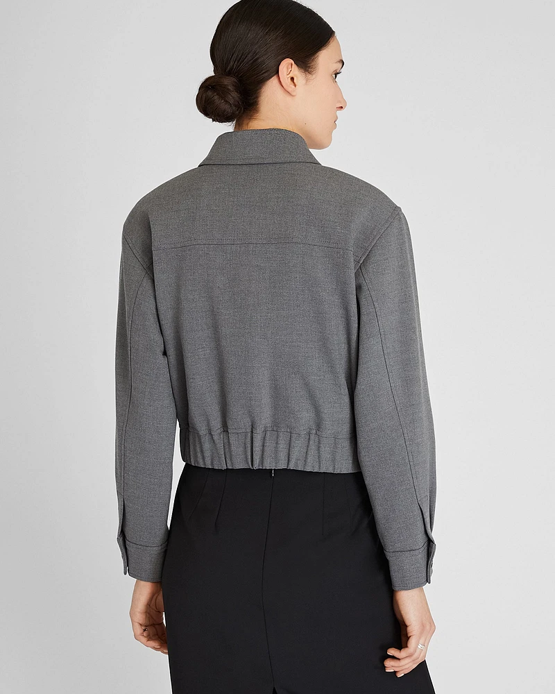 Zip-Front Blouson Jacket