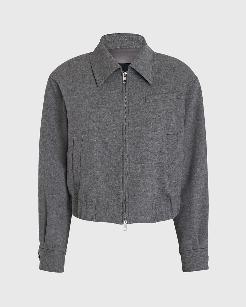 Zip-Front Blouson Jacket