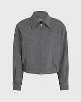 Zip-Front Blouson Jacket