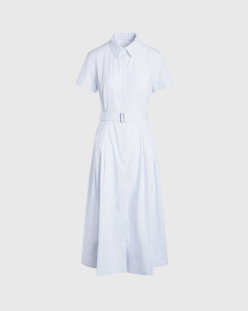 Striped Waisted Utility Dress