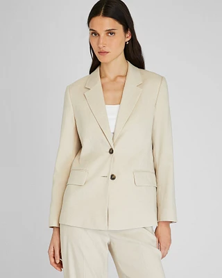 Relaxed Single-Breasted Linen Blazer