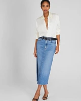 Silk Charmeuse Button-Down Shirt