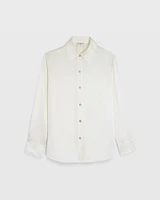 Silk Charmeuse Button-Down Shirt
