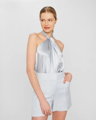 Silk Drape Halter Top
