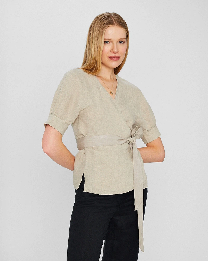 Linen Wrap Top