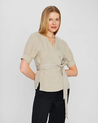 Linen Wrap Top