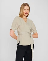 Linen Wrap Top