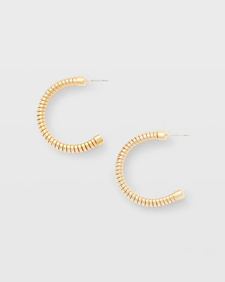 Serefina Rolled Snake Chain Hoop Earring