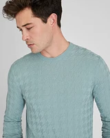 Wool Blend Houndstooth Crewneck