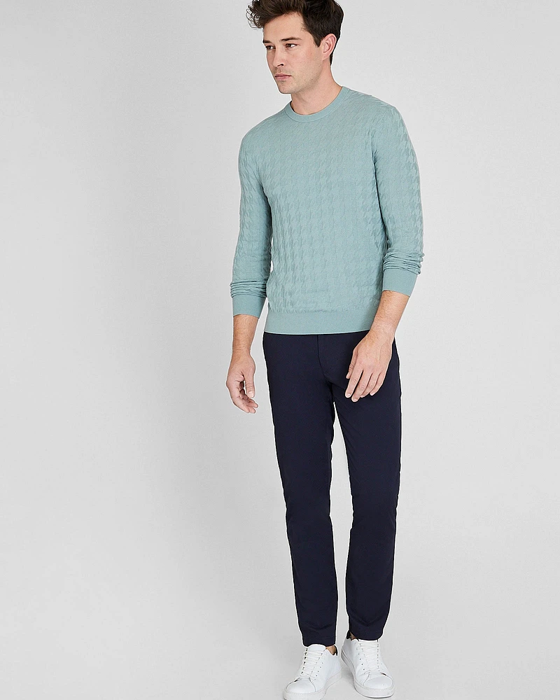 Wool Blend Houndstooth Crewneck