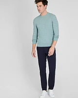 Wool Blend Houndstooth Crewneck