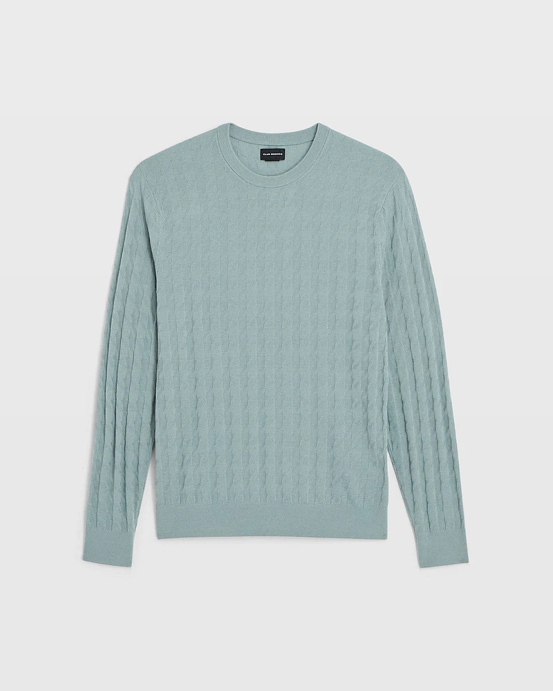 Wool Blend Houndstooth Crewneck