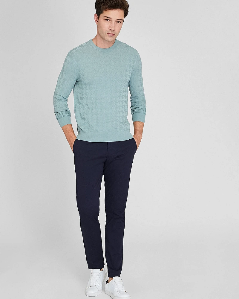 Wool Blend Houndstooth Crewneck