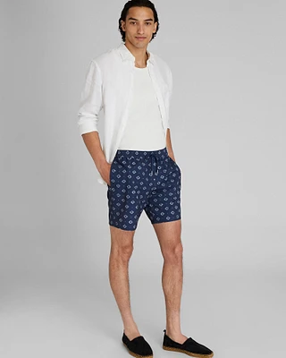 Bo Swim Medallion-Print 7" Trunk