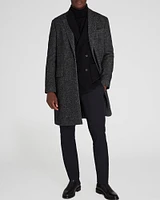 Textured Wool Blend Herringbone Coat